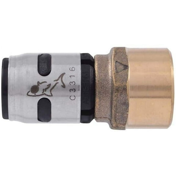 SharkBite Female Connector EvoPEX - Brass, 1/2" Dia x 1/2" Dia