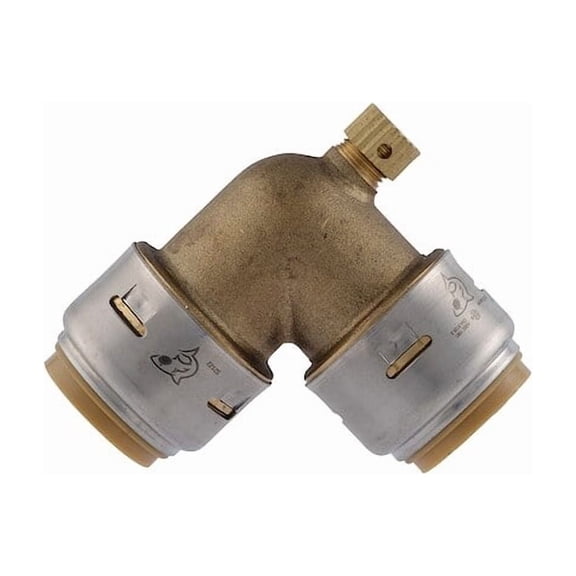 Sharkbite Max Elbow,Potable Water,Push-Fit,Brass UR5256