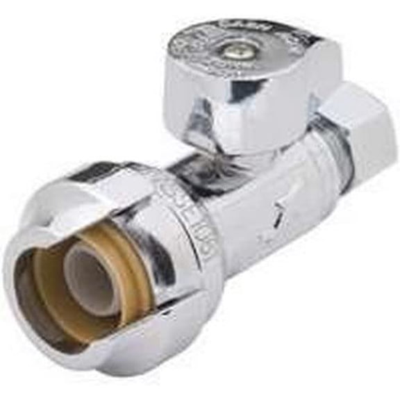 Sharkbite Stop Valve < 0.25 % Lead Straight 1/2 " Sharkbite X 3/8 " Compression Copper Bagged