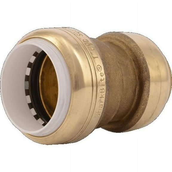 Sharkbite Push-Fit Coupling Fitting, 1 in Tube Size, Brass, Brass UIP4020