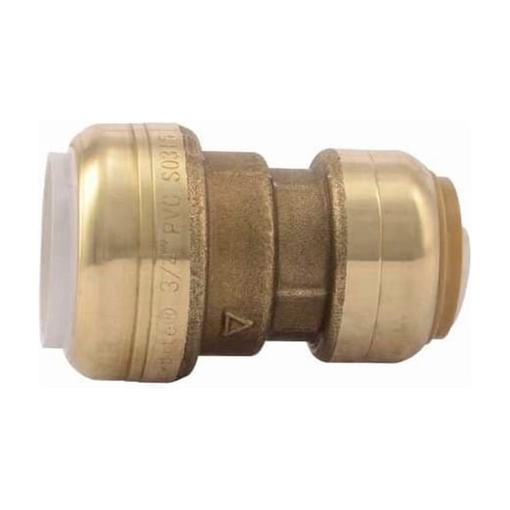 Sharkbite Push-Fit Coupling Fitting, 3/4 in Tube Size, Brass, Brass UIP4016