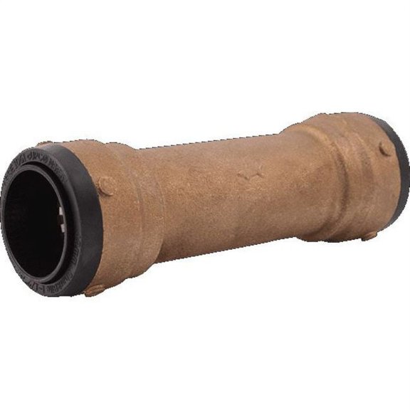 SharkBite 1-1/2 x 1-1/2 in Slip Coupling, Push-to-Connect Brass Plumbing Fitting, UXL0641