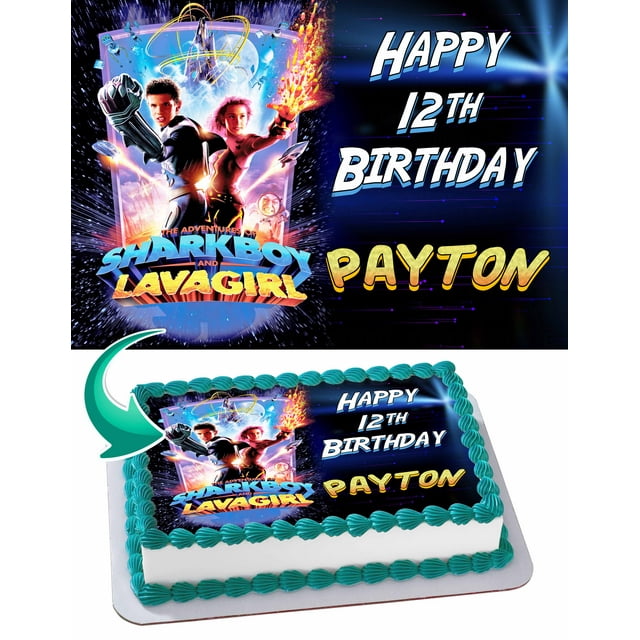Sharkboy Lavagirl Edible Image Cake Topper Personalized Birthday Sheet