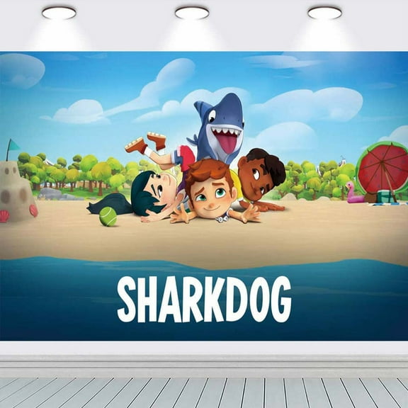 Sharkdog Party Supplies Taspestry Poster Banner Backdrop Background Wall Decor