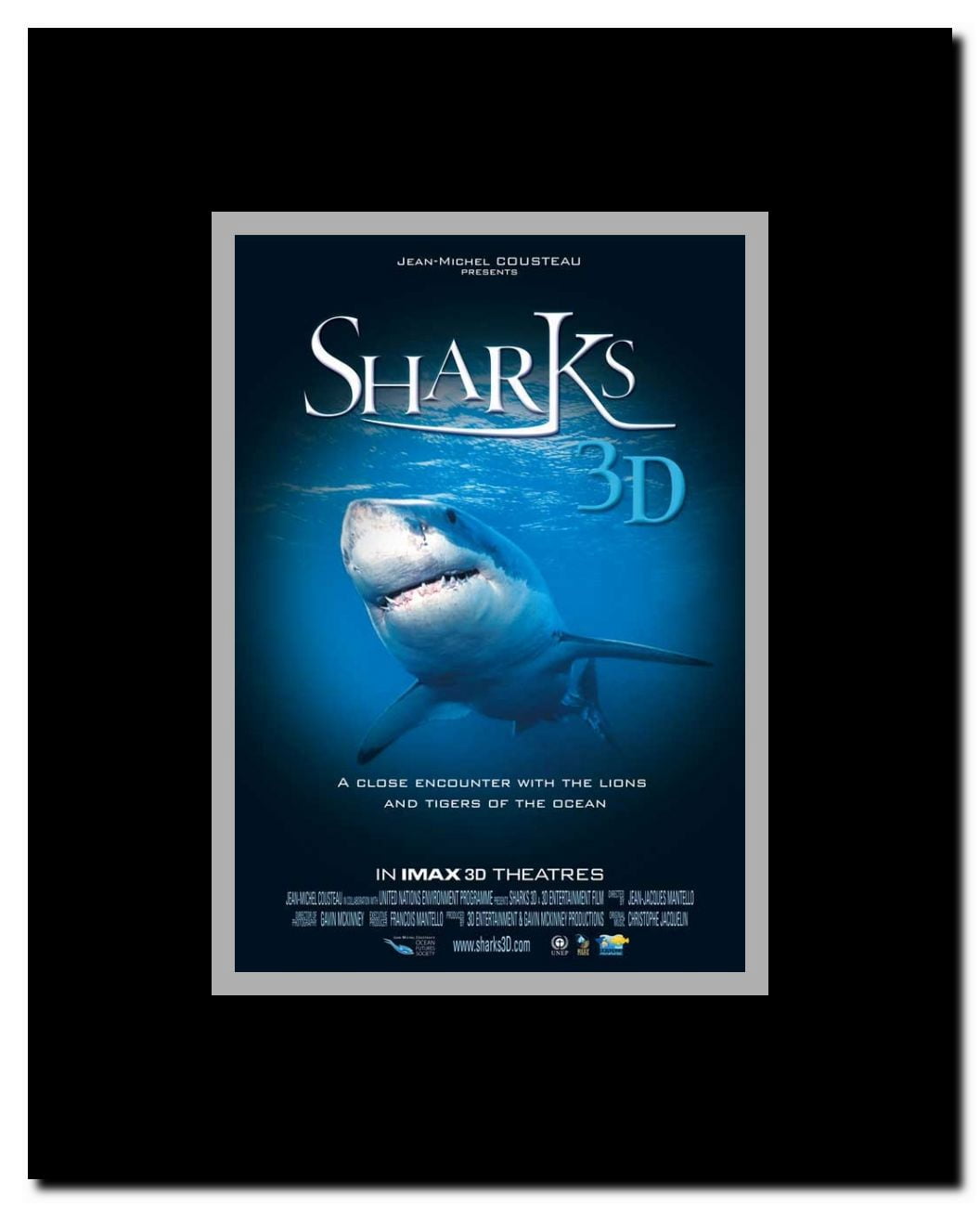 Sharks 3D Framed Movie Poster