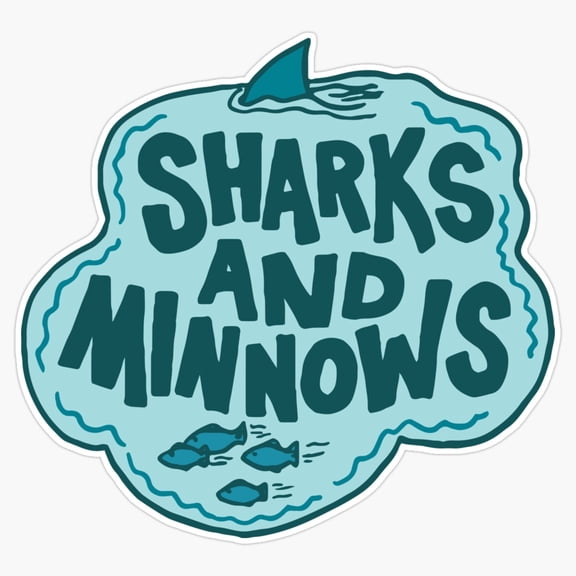 Sharks And Minnows Swimming Classic Pool Game Humor Sticker