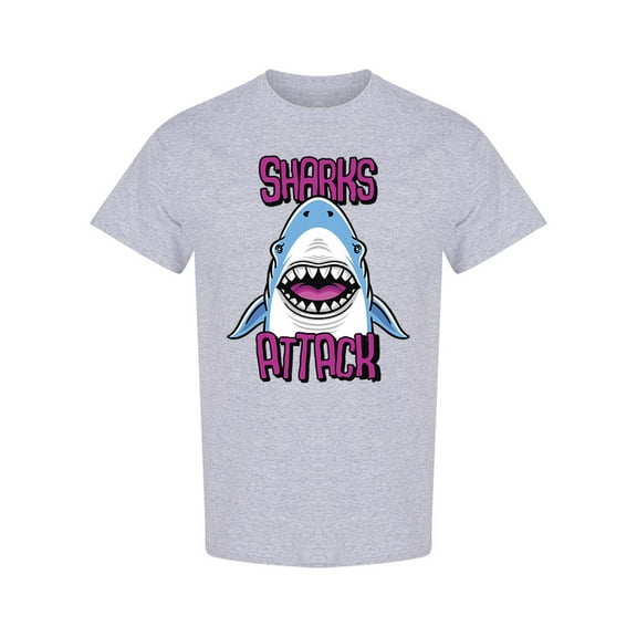 Sharks Attack T-Shirt Men -Image by Shutterstock, Male 3X-Large