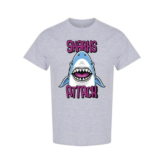 Sharks Attack T-Shirt Men -Image by Shutterstock, Male 3X-Large
