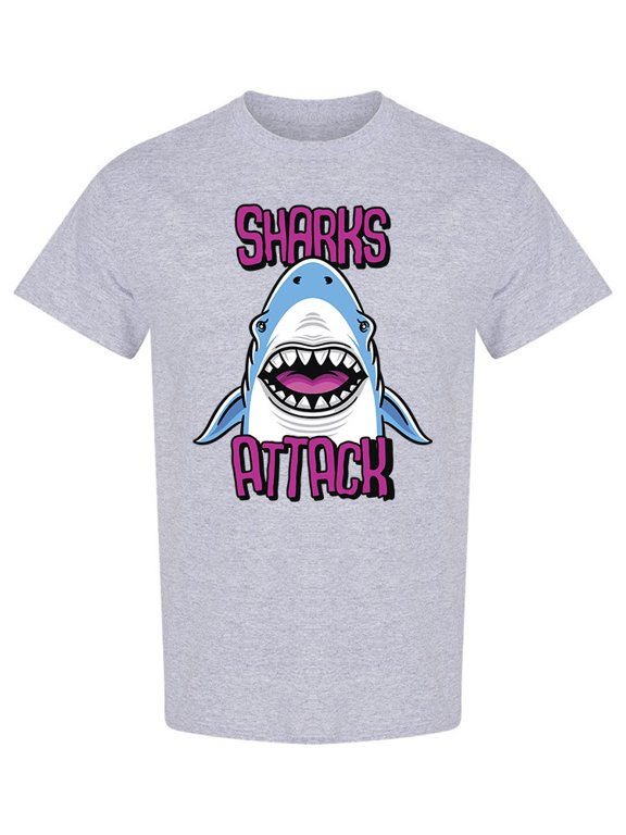 Sharks Attack T-Shirt Men -Image by Shutterstock, Male Large