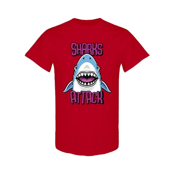 Sharks Attack T-Shirt Men -Image by Shutterstock, Male Large