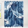 thumbnail image 1 of Sharks Blue Black Out Curtains 84 Inch Length Curtains for Sliding Glass Doors Bedroom Living Room 2 Pack, 1 of 6
