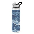 thumbnail image 1 of Sharks Blue Sports Water Bottle Portable Travel Mug 32oz BPA Free Leak Proof Straw Transparent Tritan for Gym Yoga Cycling Camping, 1 of 7
