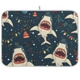 thumbnail image 1 of Sharks Dish Drying Mat Dish Drainer Rack Mats Water Absorbent Non-Slip Easy Clean Heat Resistant for Kitchen Counter, 1 of 1