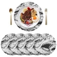 thumbnail image 1 of Sharks Grey Black Round Placemats Plate Mats 15 Inch Non-Slip Heat Resistant Washable PVC Set Indoor for Kitchen Dining Table 1PC, 1 of 6