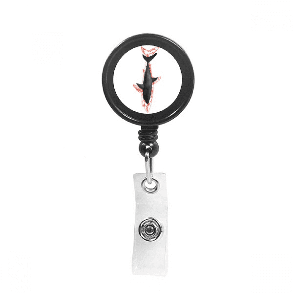 Sharks Hang Upside-down Bloodstains Suspension Retractable Keychain Badge Holder ID Badge