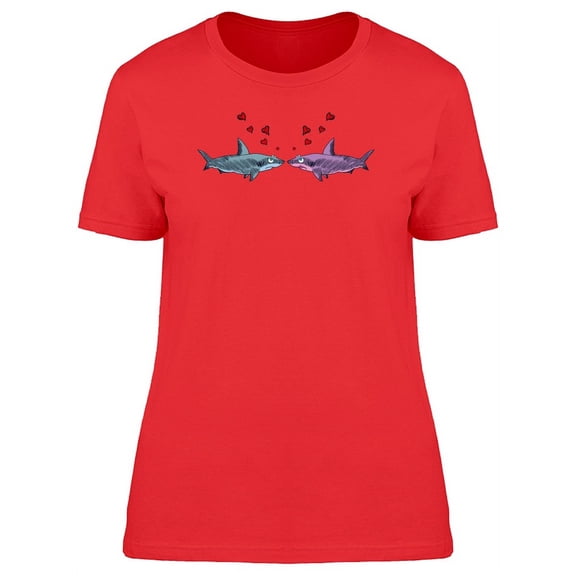 Sharks In Love Funny Comic T-Shirt Women -Image by Shutterstock, Female Medium