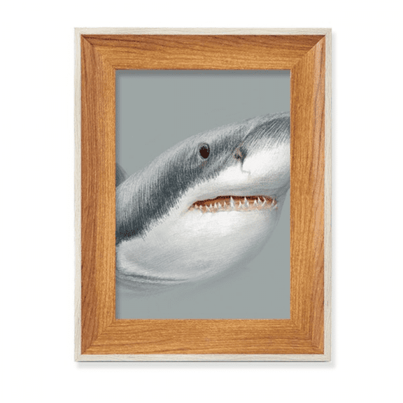 Sharks Roam Ocean Hunt Desktop Wooden Photo Frame Display Picture Art Painting Multiple Sets