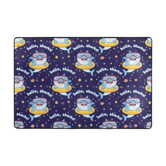 Sharks Rug 36x24in Memory Foam Absorbent Non Slip Plush for Bathroom Kitchen Entryway
