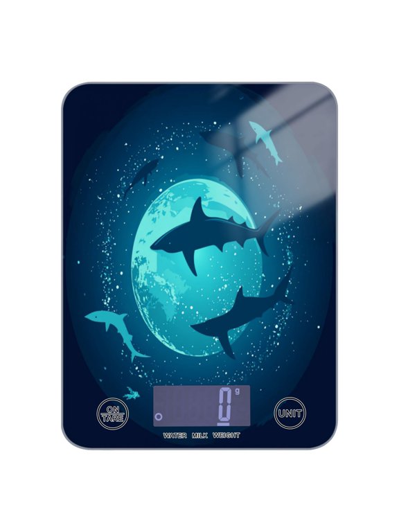 Sharks Swimming Around The Planet Earth Food Scale Digital Kitchen Scale Waterproof Grams Ounces lbs for For Baking and Cooking