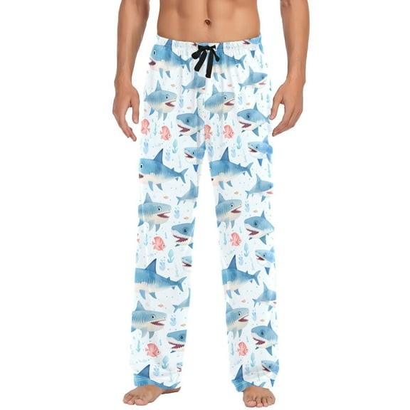 Sharks joogoo Men's Pajama Pants Cotton Long Sleepwear Lounge Pants L