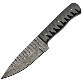SZCO Supplies Damascus Steel Horn Shark Tooth Knife Hunting Knife