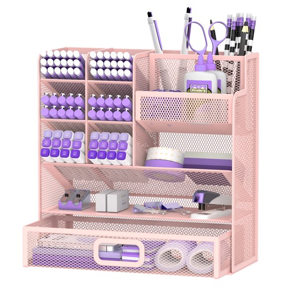 Sharkwoods Desktop Storage Rack, Multifunctional Stationery Storage Box, Office Storage Supplies, Separated Storage, Desk Organizers and Accessories for Office