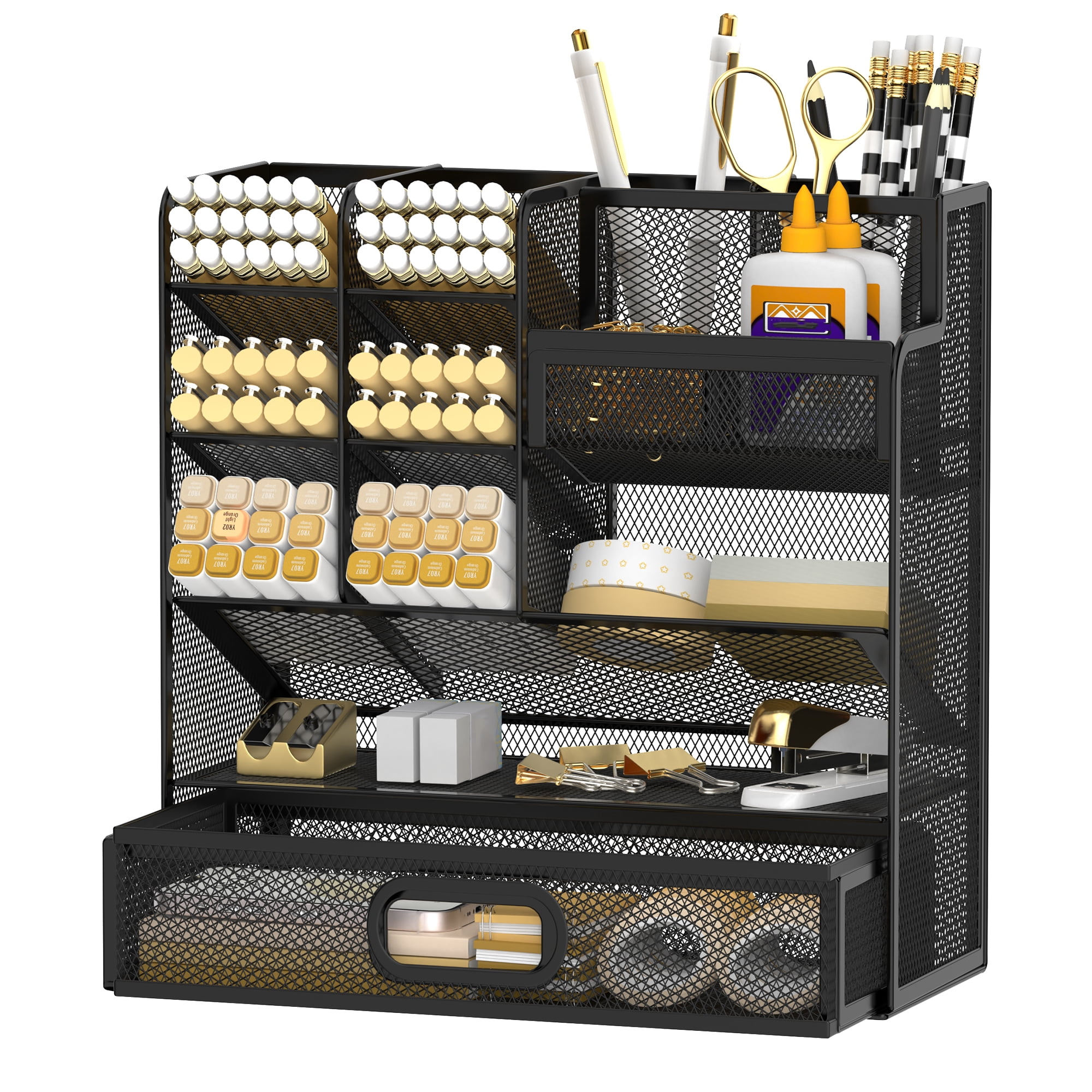 Sharkwoods Desktop Storage Rack, Multifunctional Stationery Storage Box, Office Storage Supplies, Separated Storage, Desk Organizers and Accessories for Office