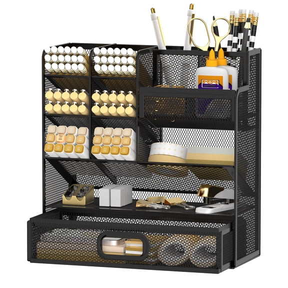 Sharkwoods Desktop Storage Rack, Multifunctional Stationery Storage Box, Office Storage Supplies, Separated Storage, Desk Organizers and Accessories for Office