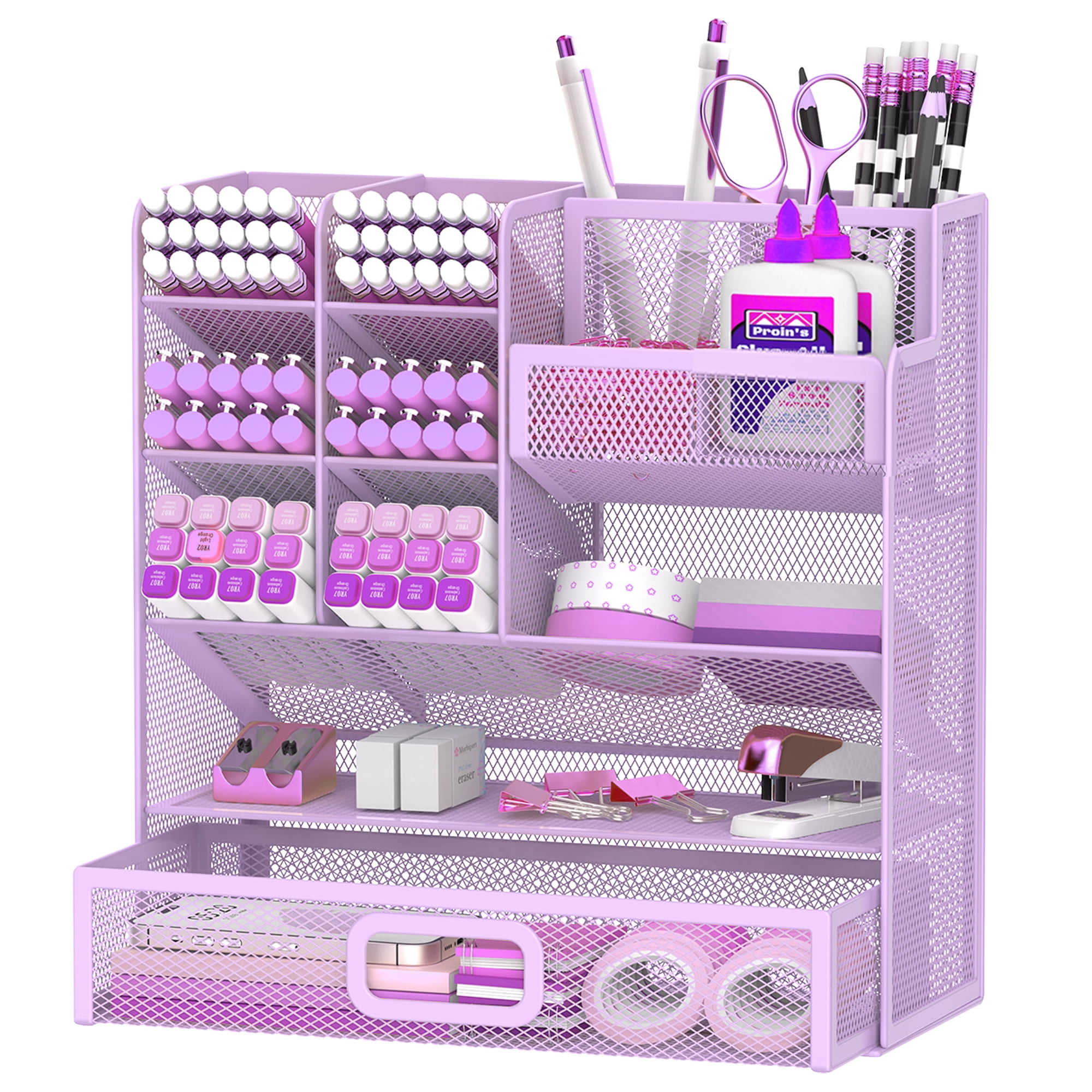 Sharkwoods Desktop Storage Rack, Multifunctional Stationery Storage Box, Office Storage Supplies, Separated Storage, Desk Organizers and Accessories for Office