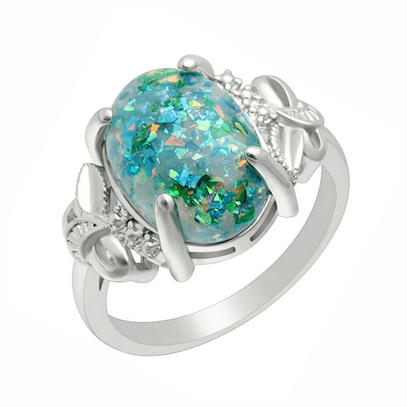 Sharla Statement Ring Green Fire Opal Women Ginger Lyne Collection