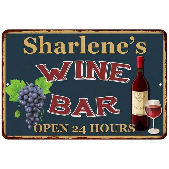 Sharlene's Green Wine Bar Wall Decor Kitchen Gift 8x12 Metal 208120043945