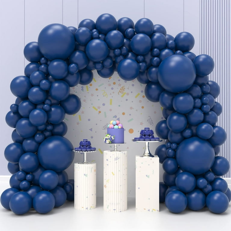 Sharlity 130PCS Navy Blue Balloon Garland Arch Kit Blue Balloons Different  Sizes 18 12 10 5 Inch for Baby Shower Graduation Birthday Anniversary  Nautical Party Decorations 