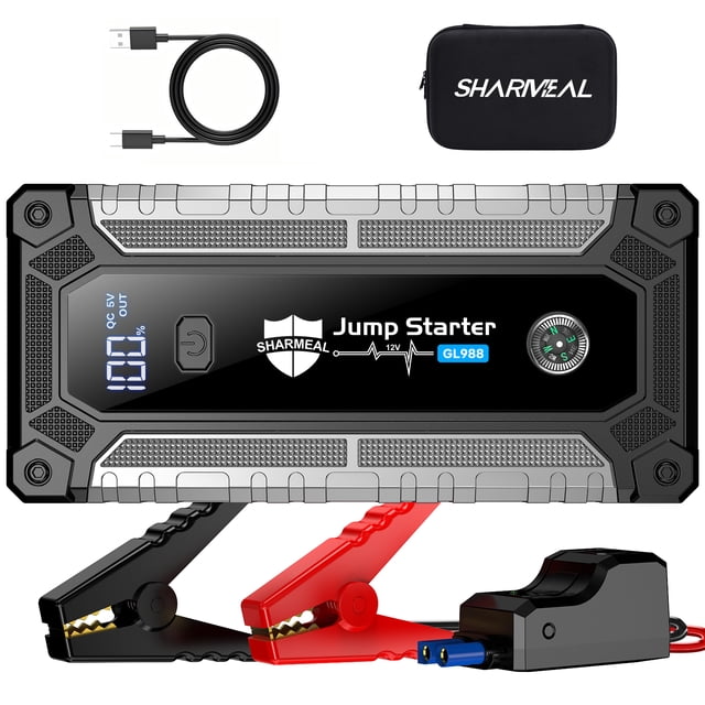 Sticker Ohs Sharmeal 6000A Portable Car Battery Jump Starter, Dual USB Fast Charge ...