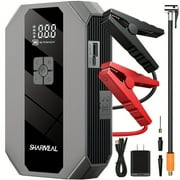 Sharmeal Jump Starter With Air Compressor, 4500A Peak 12V Battery Jump Starter With 150PSI Digital Tire Inflator, Up To 2.38gal Gas & 2.11gal Diesel Engines, Car Jumper Box With Large Display
