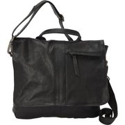 SHARO Womens Adjustable Length Leather Shoulder Bag, Black
