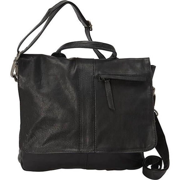 SHARO Women's Adjustable Length Leather Shoulder Bag, Black