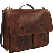 Sharo Executive Brief and Messenger Bag in Two Tone Premium Leather