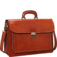 thumbnail image 1 of Sharo Italian Leather Laptop Brief and Messenger Bag, 1 of 2