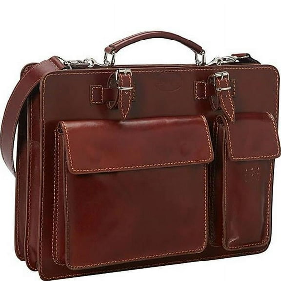 Sharo 'The Organizer': Italian Leather Laptop Brief and Messenger Bag with iPad Compartent