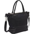 thumbnail image 1 of Sharo Two Tone Black Leather and Canvas Tote, 1 of 6