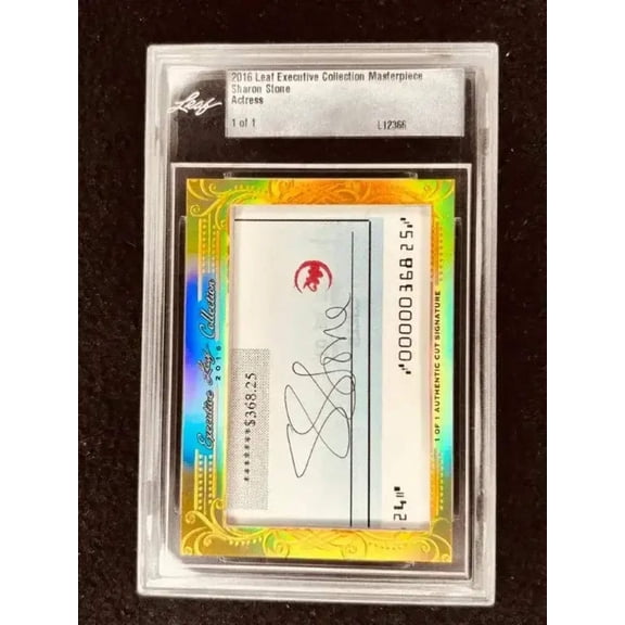 Sharon Stone 2016 Leaf Masterpiece Cut Signature certified signed card 1/1 JSA