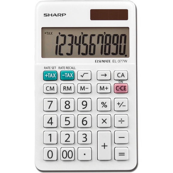 Sharp-1PK El-377wb Large Pocket Calculator, 10-Digit Lcd