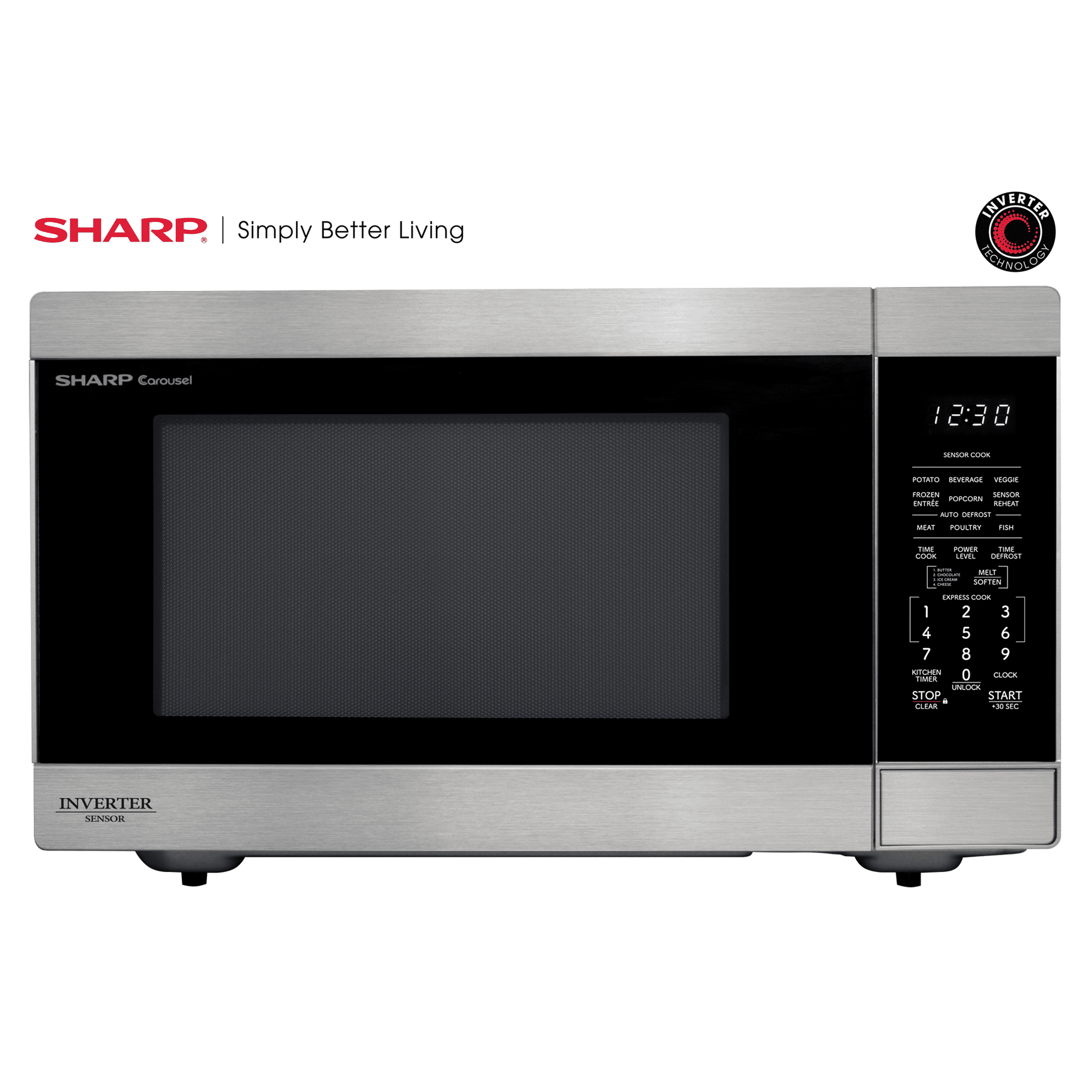 Sharp 2.2 cu. ft. 1200W Stainless Steel Countertop Microwave Oven with Inverter Technology (SMC2266KS)