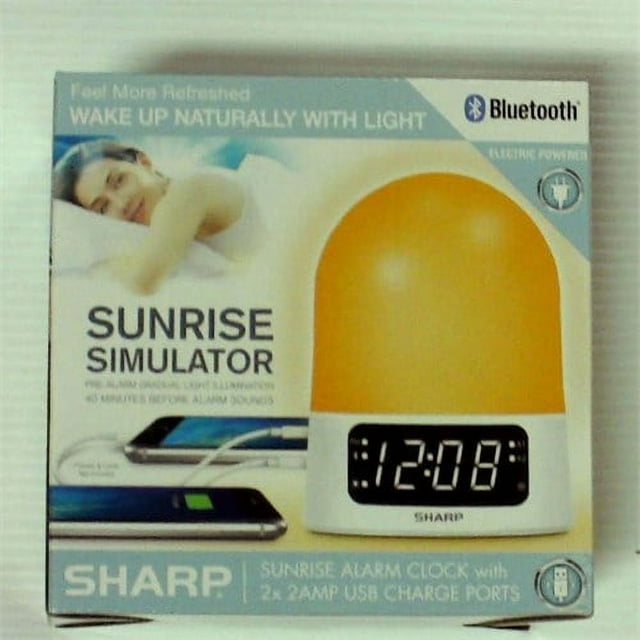 Sharp 4321314176 Sunrise Simulator Alarm Clock with Blue Tooth Or USB