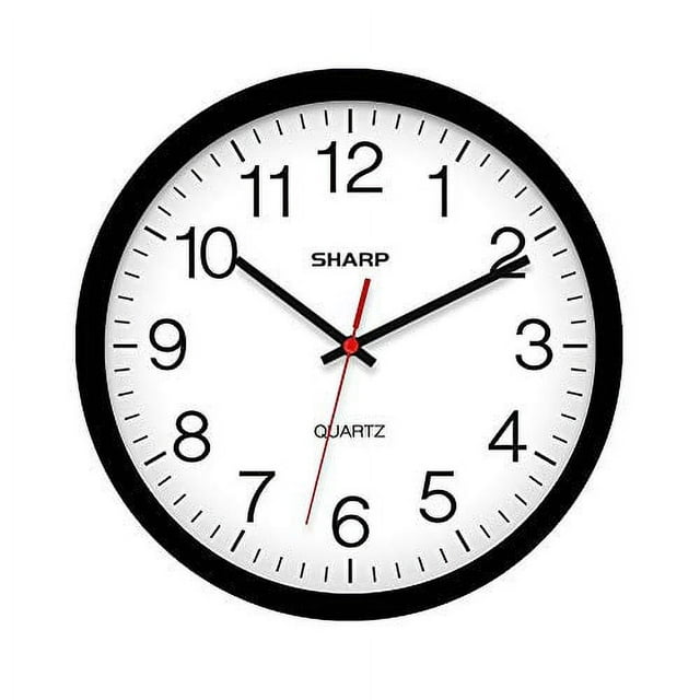 Sharp Analog QA Display Wall Clock NonTicking 12” Battery Operated