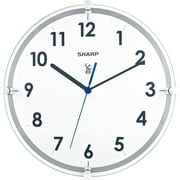 Sharp Atomic Analog Wall Clock 10.5 Suspended Glass Face - Sets & Updates Automatically