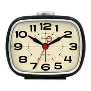 Sharp Battery Powered Alarm Clock, Retro Battery Operated Alarm Clock for Bedrooms, Office, Travel - Super Quiet with No Ticking, Snooze alarm, Beep Sounds, Gentle Wake, Simple to Use