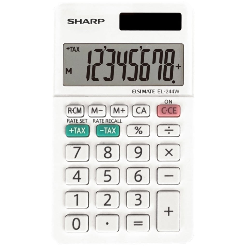 Sharp Calculators EL-244WB 8 Digit Professional Pocket Calculator, White