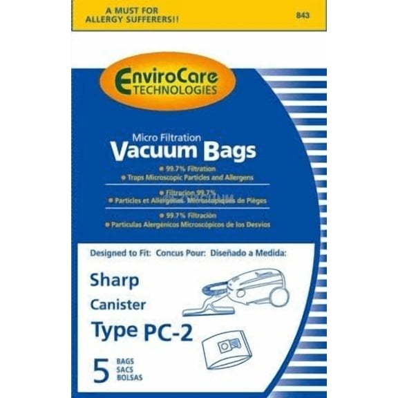 Sharp Canister Vacuum Bags for EC-6311 / EC-7311 5 Pack