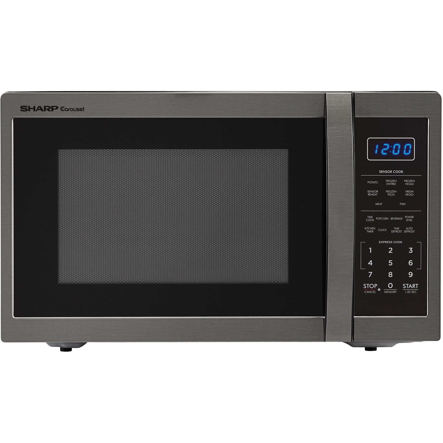 Sharp 1.4 cu.ft. Black Stainless Steel Countertop Microwave